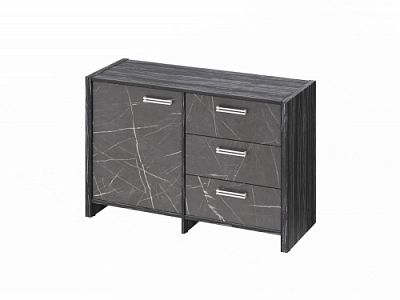 Тумба двухсекционная FI-12-01.G. Древесина Графит/Камень Пьетра Гриджиа черный