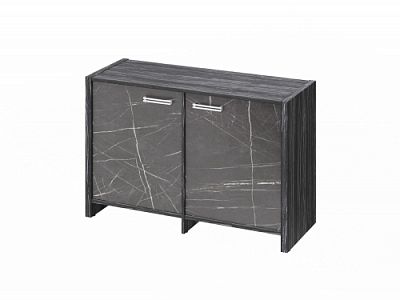 Тумба двухсекционная FI-12-02.G. Древесина Графит/Камень Пьетра Гриджиа черный