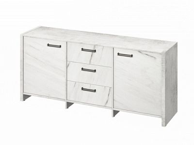 Тумба трехсекционная FB-13-01.G Хромикс белый/Мрамор Леванто белый