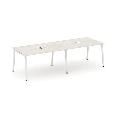 Style Project Стол переговорный SN-4A.SPRG-012 Дуб Наварра/Металл Белый 2360*980*750