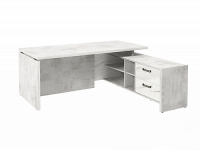 Стол с опорной тумбой FB-119R.GG Хромикс белый/Мрамор Леванто белый