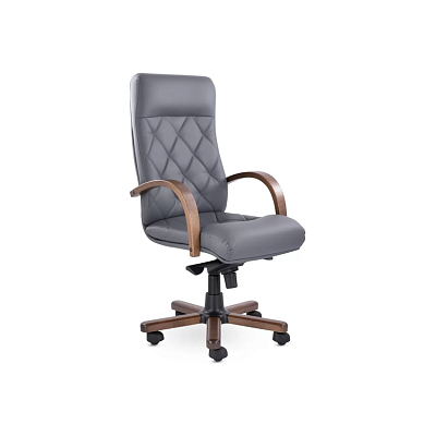 Кресло руководителя К-10 Верона (Дерево D8) (Экокожа)