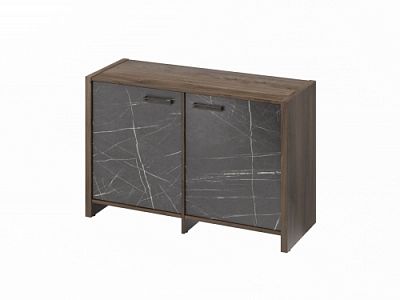 Тумба двухсекционная FB-12-02.G. Орех Пацифик Табак/Камень Пьетра Гриджиа черный