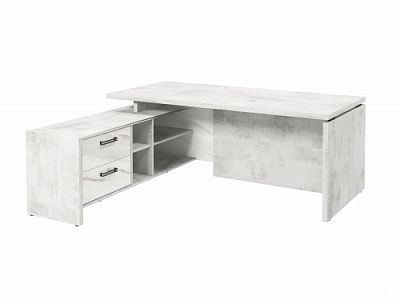 Стол с опорной тумбой FB-119L.GG Хромикс белый/Мрамор Леванто белый