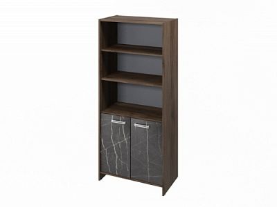 Шкаф для документов FI-672.G Орех Пацифик Табак/Камень Пьетра Гриджиа черный