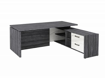 Стол с опорной тумбой FB-119R.GG Древесина Графит/Мрамор Леванто белый